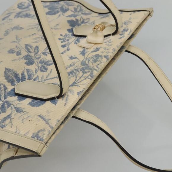 GUCCI Tote Bag Canvas Leather White Blue - Picture 6 of 16